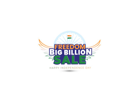Freedom Big Billion Sale Promo Discount Offer and India Independence Day Concept in Vector Illustration.