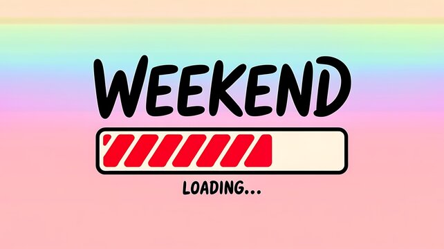 Weekend loading bar concept design illustration with progress saturday lifestyle anticipation illustration