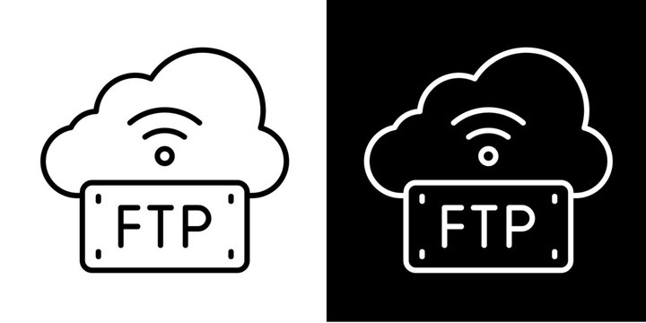 Ftp Server  Icon Set White Style Collection