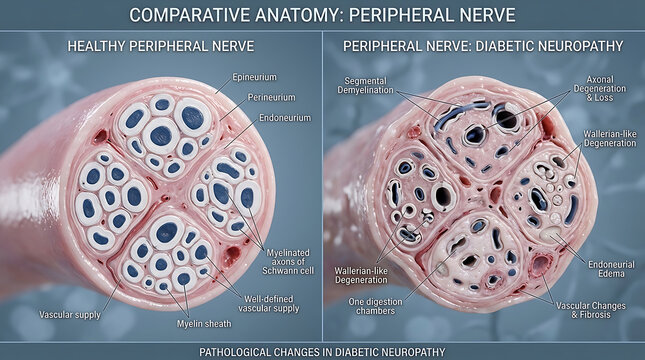 Healthy Kidney Versus Diabetic Nephropathy Kimmelstiel-Wilson Nodules and Glomerulosclerosis