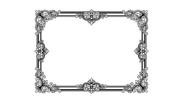 Elegant Victorian Ornate Decorative Border Frame