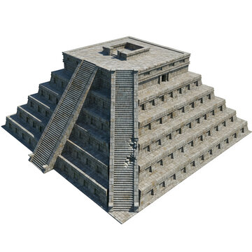 3d pyramid ziggurat temple structure illustration