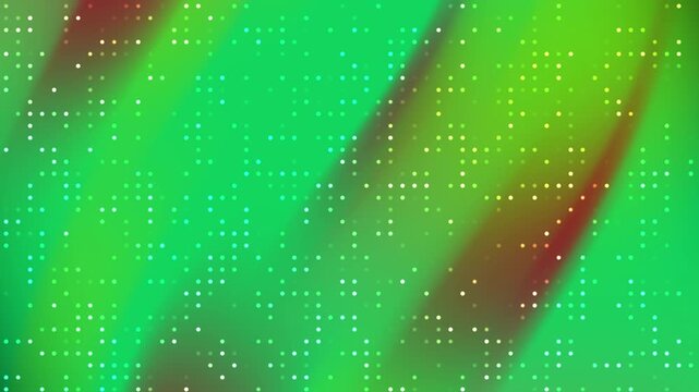 Abstract green and red gradient background with flashing pixel grid