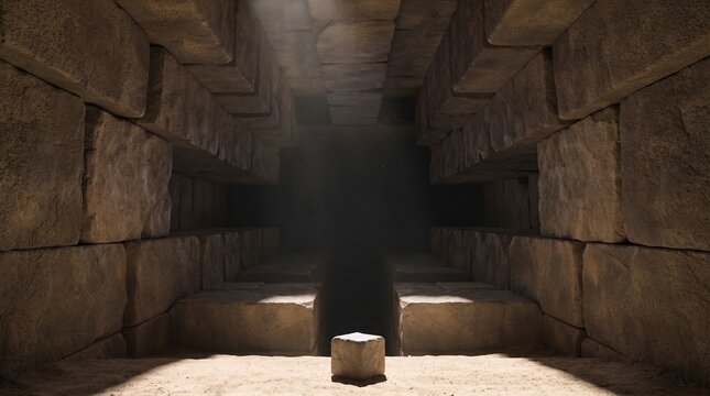 Ancient stone corridor with a pitfall challenge