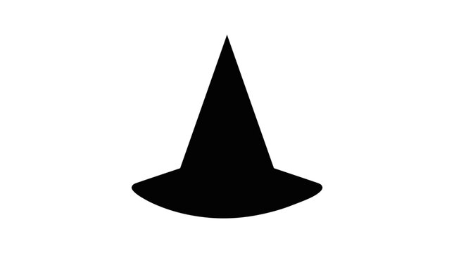 Halloween Halloween witch hat icon set, black vector magic symbols, sorcery accessories, fantasy designer elements isolated on White Background vector