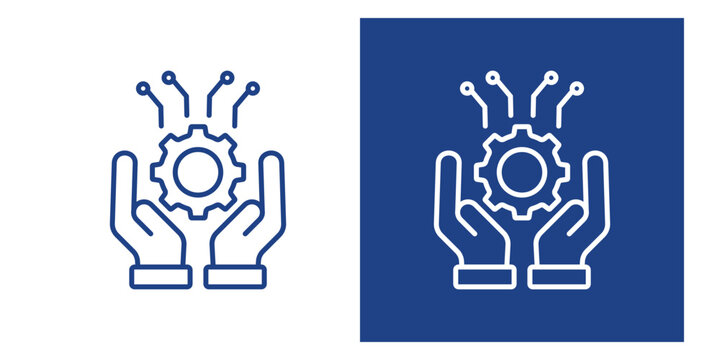 Digital Transformation Blue And White Icon Style Collection