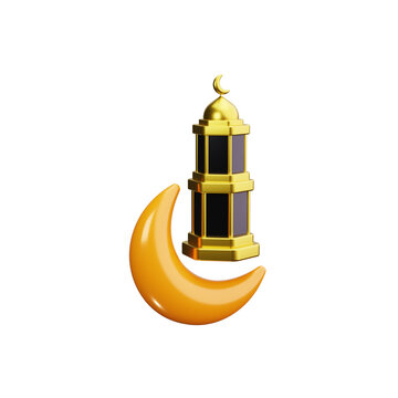 new moon 3d render icons
