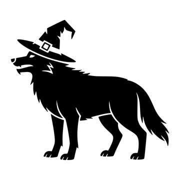 Wolf Wearing Witch Hat
