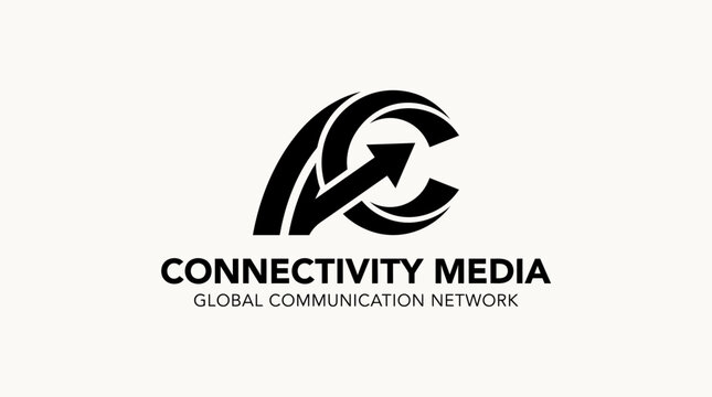 Connectivity media logo featuring 'C' letter with arrow.