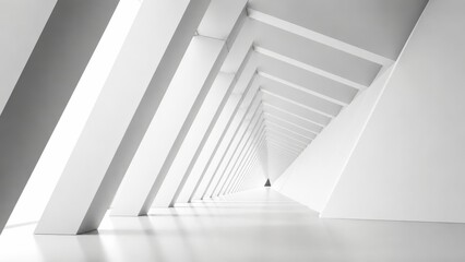 Fototapeta premium Modern abstract white architectural tunnel perspective design