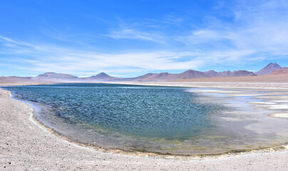 Panoramic view of Laguna Diamante. Atacama Desert. Chile. © Gennady