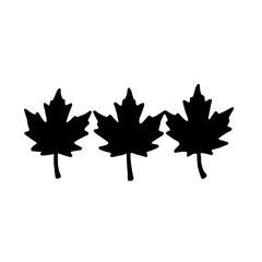 Fototapeta premium Three maple leaves set with gradient shading from light to dark featuring monochromatic vector illustration with clean lines and white background