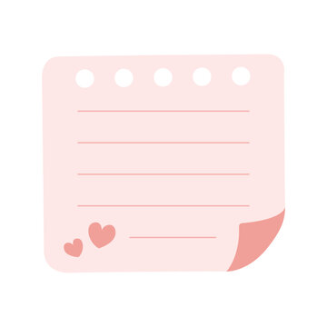 Pink heart themed sticky note icon for romantic messages and reminders.