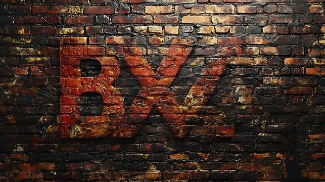Street art raw word on textured bricks high resolution picture