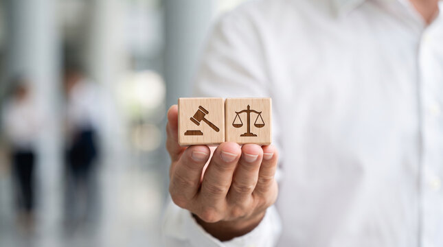 employment labor law justice legal advice wooden block lawsuit gavel. Legal court judge lawyer gavel. employee work contract, regulation compliance right protection