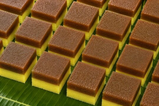 Delicious Suji Kuih Talam. Malaysian Dessert. 