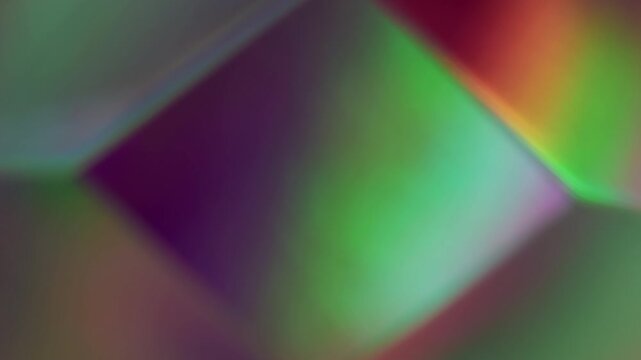 Blur flash. Geometric flare. Defocused green yellow red shine lens glare flicker sparkle gleam glow on abstract neon light background.