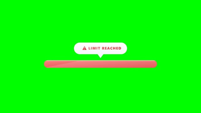 Spending Limit Reached Bar - Animated Financial Alert on Greenscreen