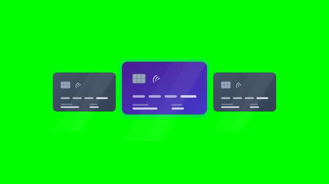 Card Swipe Select - Animated Fintech Carousel on Greenscreen