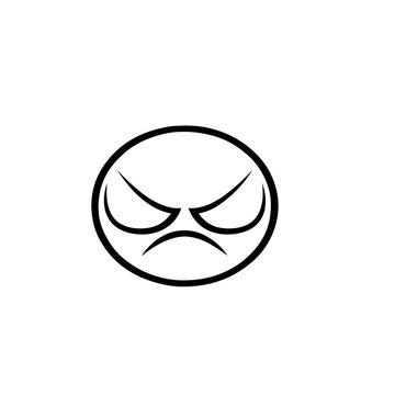 Angry face emoticon icon with a grumpy expression for digital communication and messaging.