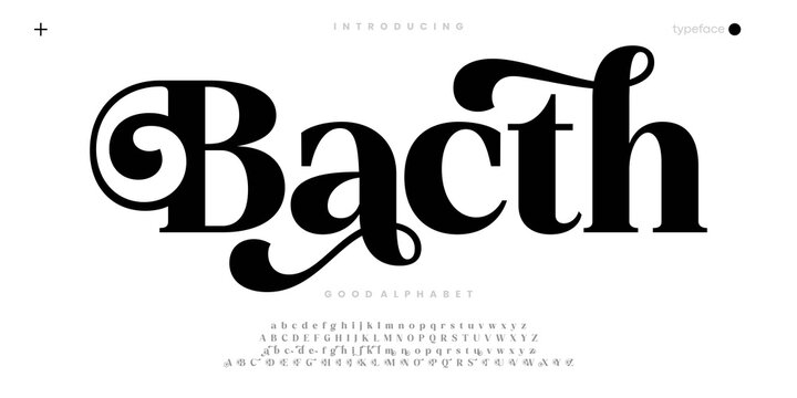 Bacth Abstract Fashion font alphabet. Minimal modern urban fonts for logo, brand etc. Typography typeface uppercase lowercase and number. vector illustration
