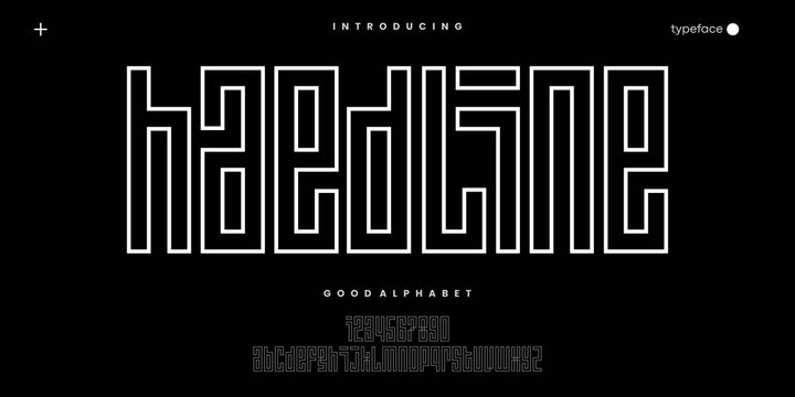 Headline Abstract minimal modern alphabet fonts. Typography technology vector illustration