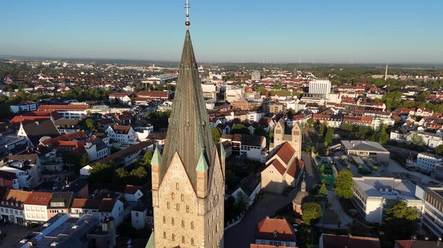 Golden Morning Drone Flyby Along Cathedral Sandstone