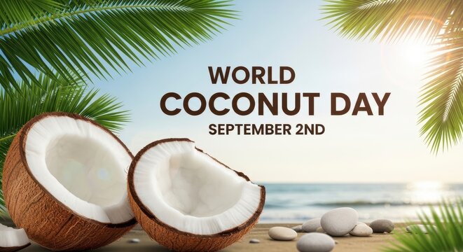 World Coconut Day celebration with two coconuts