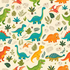 Fototapeta premium seamless pattern with dinosaur 