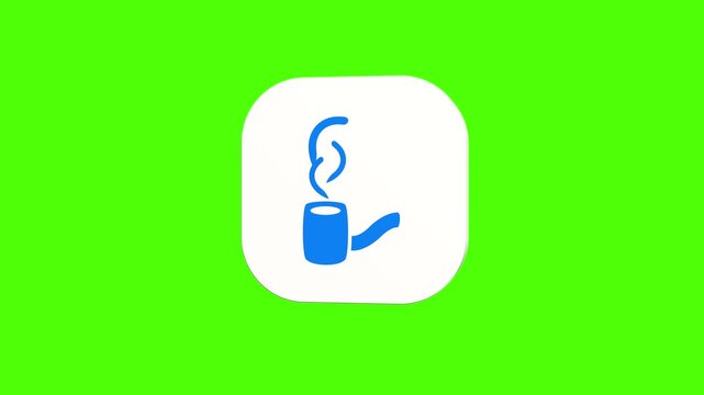 3D animated vintage wooden smoking pipe icon on a white rounded card with a green screen background. Smooth loop motion, perfect for mobile app UI, retro captain accessory, and video editing elements.