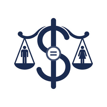 flat vector poster centered stylized dollar sign transformed into a pair of balanced equal scales