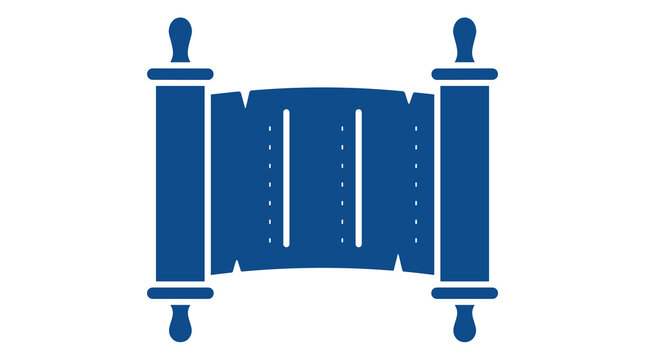 Open torah scroll icon in blue color