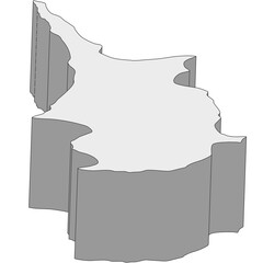 3D map dimension - continent Asia country Cyprus © badrpost