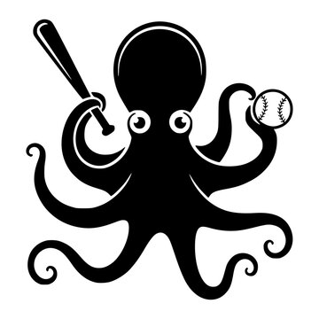 Octopus Playing Baseball