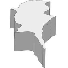 3D map dimension - continent Asia country Cyprus © badrpost