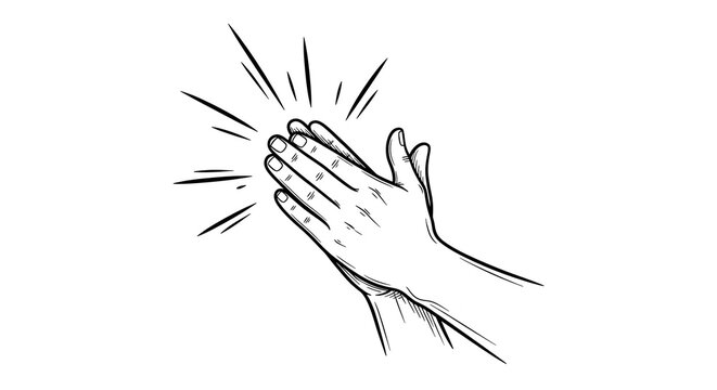 Sketch of human hands clapping in celebration