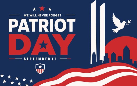 Patriot Day Memorial Illustration with Twin Towers and Dove
