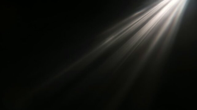 Bright light rays sweeping across dark background, abstract backdrop, seamless loop