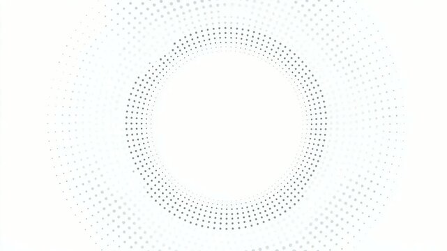 Abstract dotted ring rotating on white background, digital animation backdrop, seamless loop