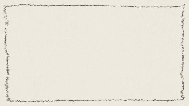 Hand drawn scribble border frame with empty center for text overlay seamless loop