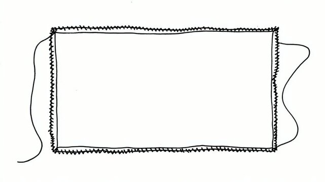 Hand drawn doodle frame border with empty center for text overlay, seamless loop stop motion animation