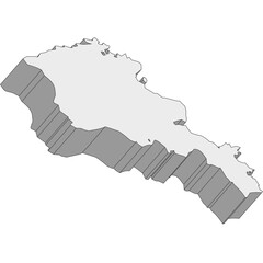 3D map dimension - continent Asia country Armenia © badrpost