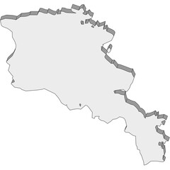 3D map dimension - continent Asia country Armenia © badrpost