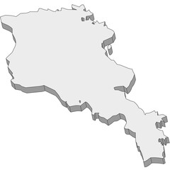 3D map dimension - continent Asia country Armenia © badrpost
