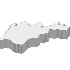 3D map dimension - continent Asia country Armenia © badrpost
