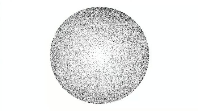 abstract dotted circle shape on white background, digital stop motion animation seamless loop
