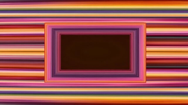Colorful abstract animated frame border with copy space text overlay, hand drawn digital seamless loop