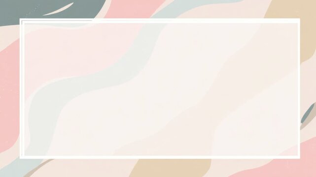 Hand drawn abstract border frame with copy space and pastel background seamless loop