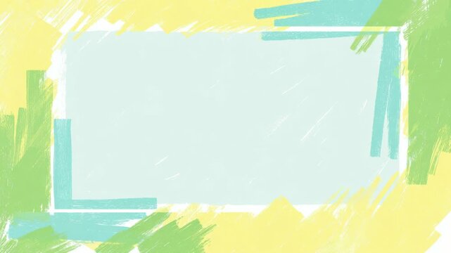 Hand drawn paint stroke frame border with copy space for text overlay, seamless loop