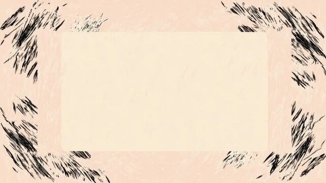 Hand drawn sketch border frame with copy space for text overlay, seamless loop animation